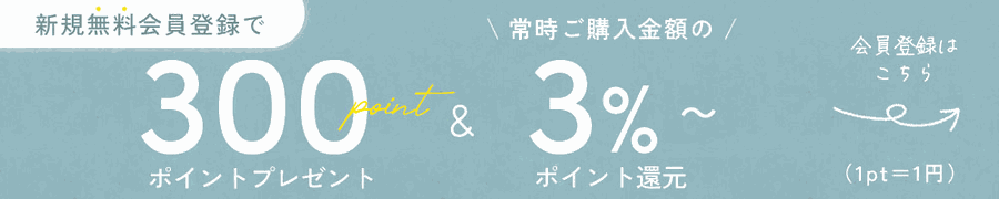 会員登録でポイントプレゼント