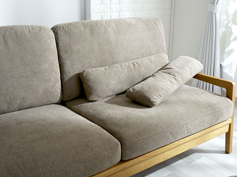 天然木×ファブリックソファ 3人掛け 3P ソファ グラーツ