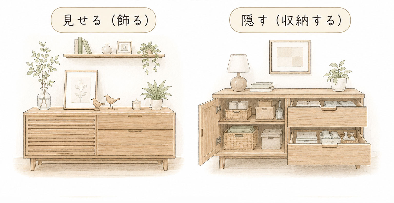 「見せる」と「隠す」を使い分ける