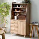 キャビネット シェルフ ハイタイプ 真鍮アクセント 幅80 ヴァロ