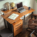 カフェ風 幅120cm デスク ＆ ワゴン レガリー