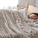 もこもこストライプ毛布　Ripple