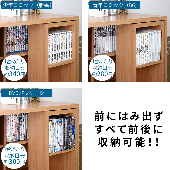 ダブルスライド書棚奥深タイプ900幅 2個セット｜ユニット
